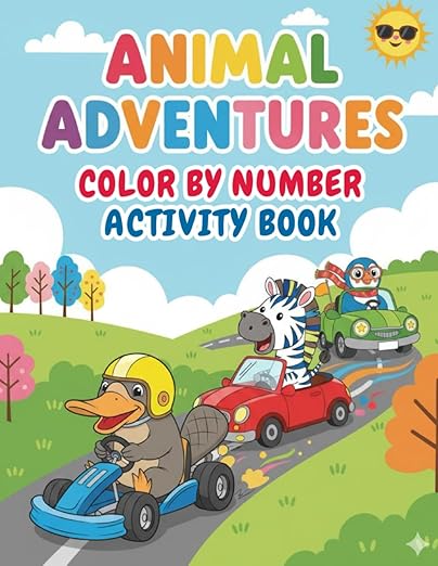 Animal Adventures Color by Number Activity Book: Fun Wildlife Color by Number Pages with Safari, Jungle, and Forest Animals for Kids Ages 4-8